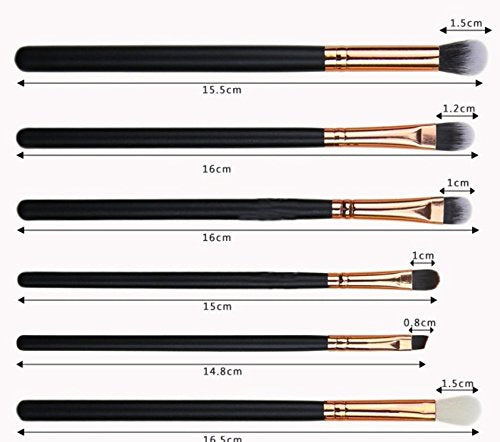 Brochas para ojos, Gloriz 12 Piezas Brochas Ojos, Base Maquillaje Professional, Set de Brochas, Pinceles de Maquillaje, Color Negro