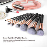 Brochas de Maquillaje 8 Piezas de Anjou, 100% Libre de Crueldad y Vegano con Cerdas Sintéticas Suaves de Alta Calidad, Bolso Cosmético Impermeable Incluido