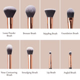 Brochas de Maquillaje 8 Piezas de Anjou, 100% Libre de Crueldad y Vegano con Cerdas Sintéticas Suaves de Alta Calidad, Bolso Cosmético Impermeable Incluido