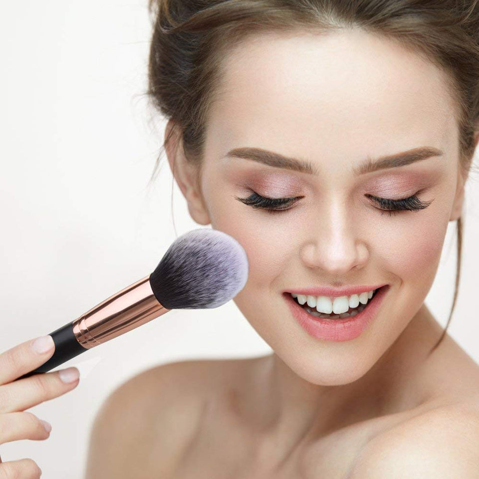 Brochas de Maquillaje 8 Piezas de Anjou, 100% Libre de Crueldad y Vegano con Cerdas Sintéticas Suaves de Alta Calidad, Bolso Cosmético Impermeable Incluido