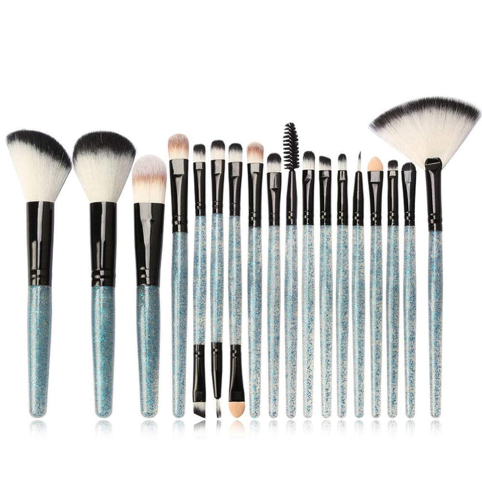 Brochas de Maquillaje, alwaysig 18pcs Base Maquillaje Professional Set de Brochas Maquillaje de Ojos Sombras de Ojos Set de Brochas Cosmético Fundación Ojo Cara Sonrojo Cepillos Polvos Maquillaje (Azul-Negro)