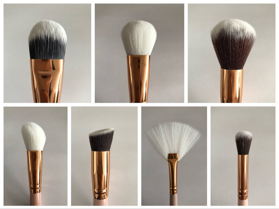 Maquillali 15 Piezas de Brochas con Bolsa Cosmética para Maquillaje (Rose-Golden)