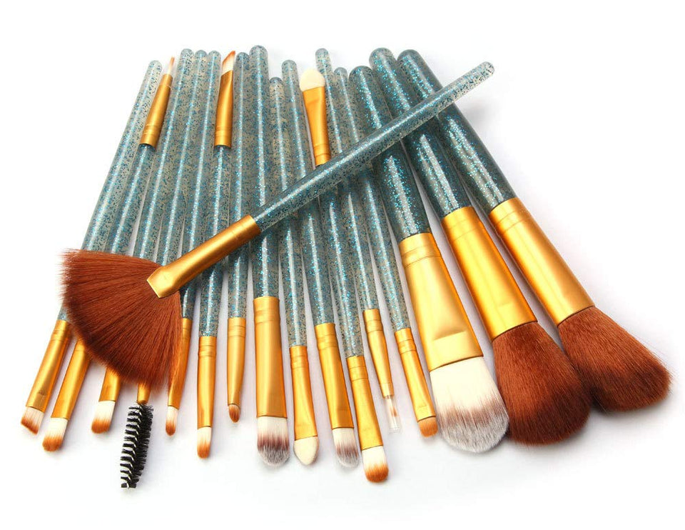 Brochas de Maquillaje, alwaysig 18pcs Base Maquillaje Professional Set de Brochas Maquillaje de Ojos Sombras de Ojos Set de Brochas Cosmético Fundación Ojo Cara Sonrojo Cepillos Polvos Maquillaje (Azul-Negro)