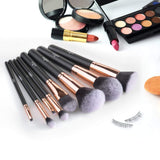 Brochas de Maquillaje 8 Piezas de Anjou, 100% Libre de Crueldad y Vegano con Cerdas Sintéticas Suaves de Alta Calidad, Bolso Cosmético Impermeable Incluido