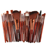 indexu 22 Pcs profesional pinceles de sombra de ojos Eyeliner Lip Mascara Brochas Maquillaje Herramientas de brocha, Rosewood Color, 1