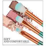 JSBelle Set de 11 Cepillo de maquillaje de sirena 3D Cepillos cosméticos Sombra de ojos Eyeliner Blush Brushes